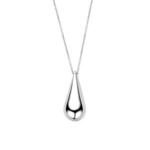collier druppel 42 + 5 cm zilver gerhodineerd