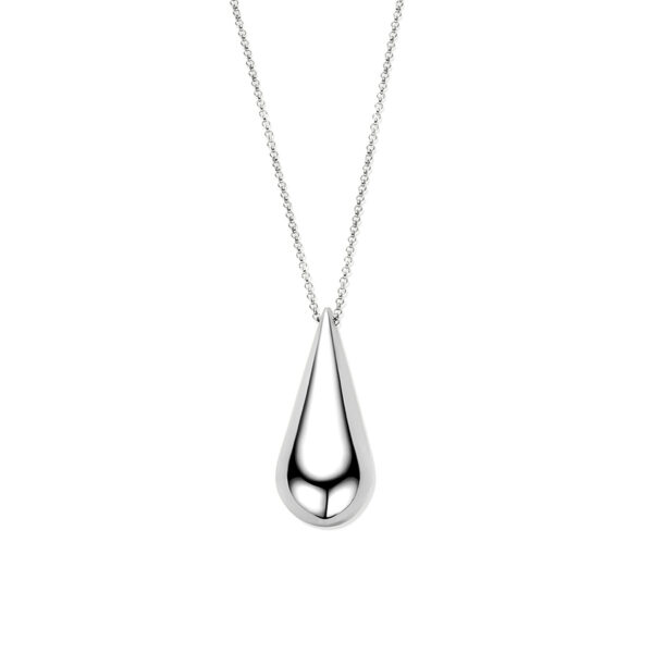 collier druppel 42 + 5 cm zilver gerhodineerd