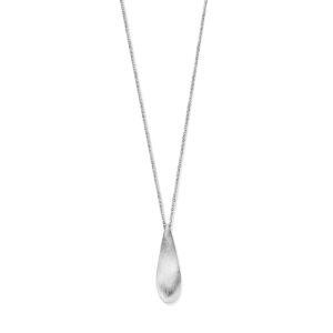 collier druppel gescratcht 1,7 mm 40 + 5 cm zilver gerhodineerd