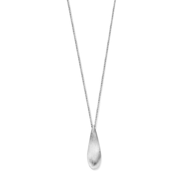 collier druppel gescratcht 1,7 mm 40 + 5 cm zilver gerhodineerd