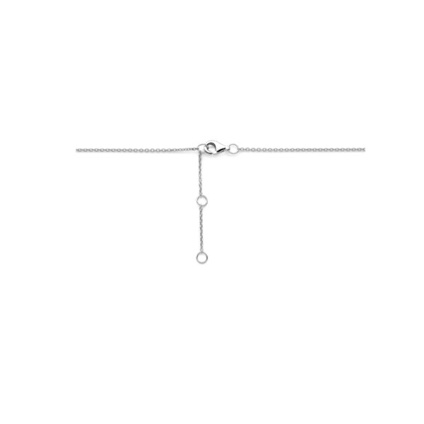 collier druppel zirkonia 41 - 43 - 45 cm zilver gerhodineerd - Afbeelding 3