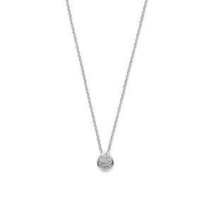 collier druppel zirkonia 41 - 43 - 45 cm zilver gerhodineerd
