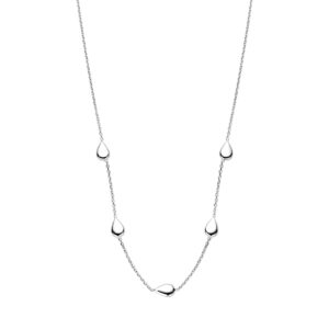 collier druppels 40 + 4 cm zilver gerhodineerd