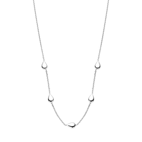collier druppels 40 + 4 cm zilver gerhodineerd