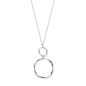 collier gedraaid 41 + 4 cm zilver gerhodineerd