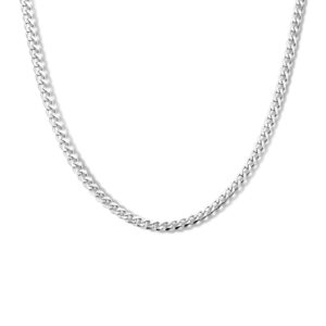 collier gourmette 3,0 mm 41 + 4 cm zilver gerhodineerd