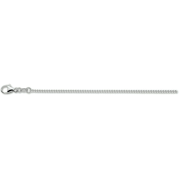 collier gourmette 4-zijdes geslepen 1,6 mm 41 + 4 cm zilver gerhodineerd - Afbeelding 2