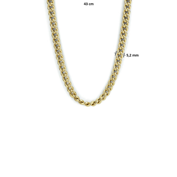 collier gourmette 5,2 mm 43 cm 14K geelgoud - Afbeelding 4
