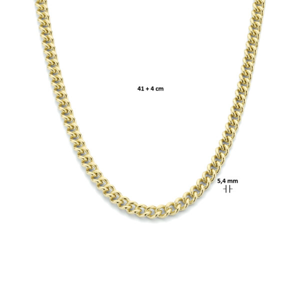 collier gourmette 5,4 mm 41 + 4 cm 3 micron zilver verguld (geel) - Afbeelding 4