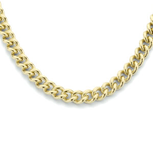 collier gourmette 5,4 mm 41 + 4 cm 3 micron zilver verguld (geel)