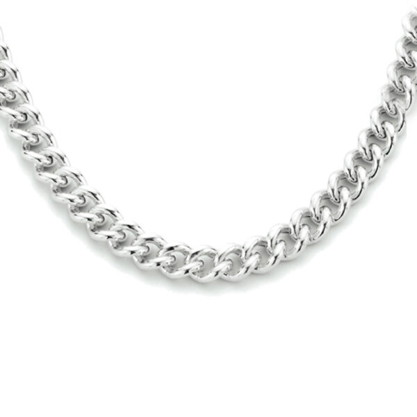 collier gourmette 5,4 mm 41 + 4 cm zilver gerhodineerd