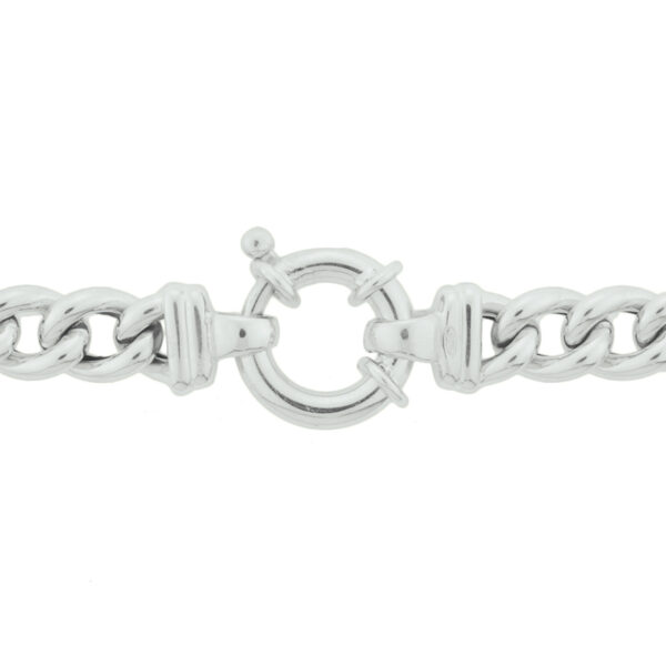 collier gourmette 7,5 mm 45 cm met groot springslot zilver gerhodineerd - Afbeelding 3