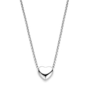 collier hart 1,5 mm 40 + 5 cm zilver gerhodineerd