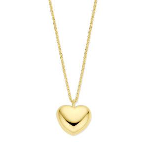 collier hart 1,5 mm 42 + 5 cm 3 micron zilver verguld (geel)