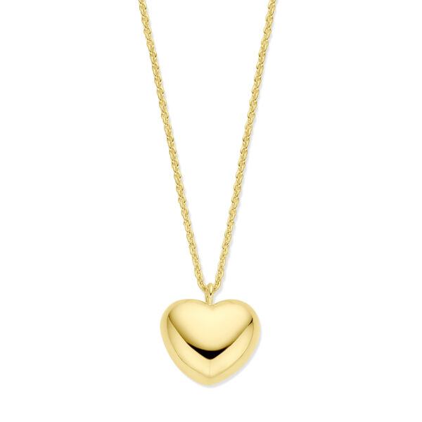 collier hart 1,5 mm 42 + 5 cm 3 micron zilver verguld (geel)