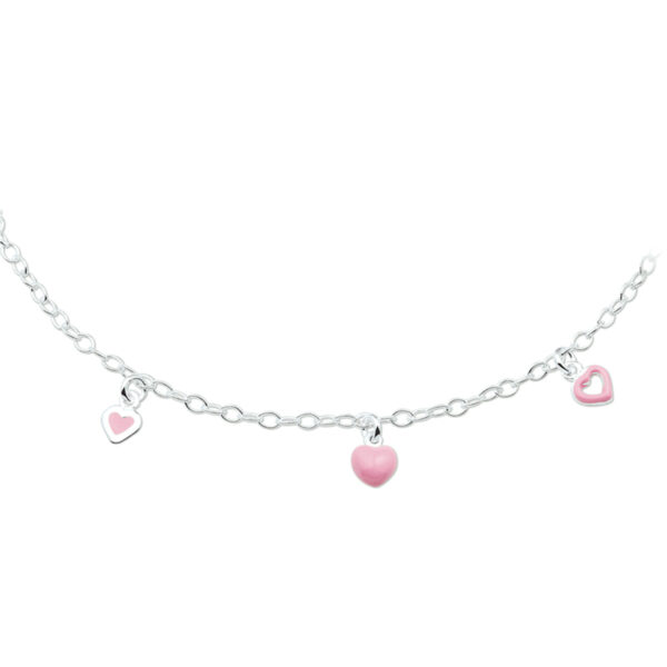 collier hart 38 cm zilver wit - Afbeelding 2