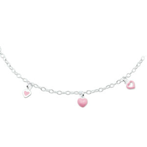 collier hart 38 cm zilver wit