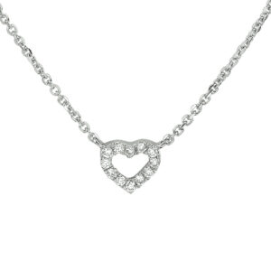 collier hart diamant 0.05ct h p1 1mm 41-43-45cm 14K witgoud