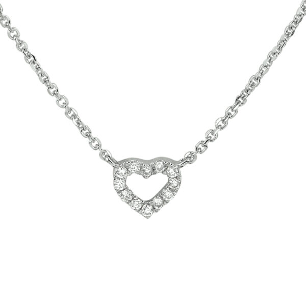 collier hart diamant 0.05ct h p1 1mm 41-43-45cm 14K witgoud