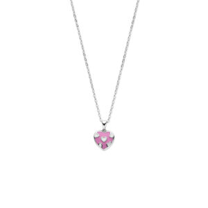 collier hartje 36 + 3 cm zilver gerhodineerd