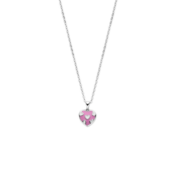 collier hartje 36 + 3 cm zilver gerhodineerd