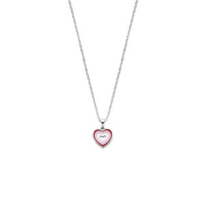 collier hartje 36 + 3 cm zilver gerhodineerd