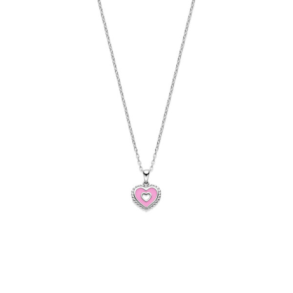 collier hartje 36 + 3 cm zilver gerhodineerd