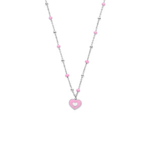 collier hartje 36 + 4 cm zilver gerhodineerd