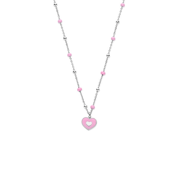 collier hartje 36 + 4 cm zilver gerhodineerd