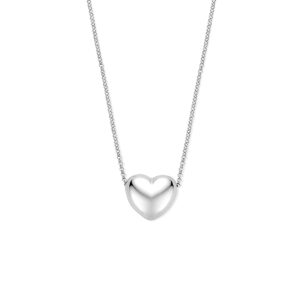 collier hartje 41 + 4 cm zilver gerhodineerd