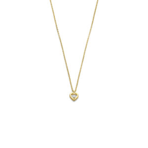 collier hartje diamant 0.05ct h si 41 - 42,5 - 43,5 cm 14K geelgoud