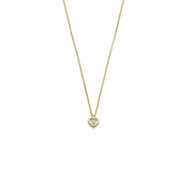 collier hartje diamant 0.05ct h si 41 - 42,5 - 43,5 cm 14K geelgoud