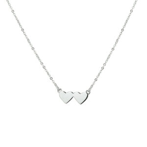 collier hartjes 1,3 mm 40 + 4 cm zilver gerhodineerd