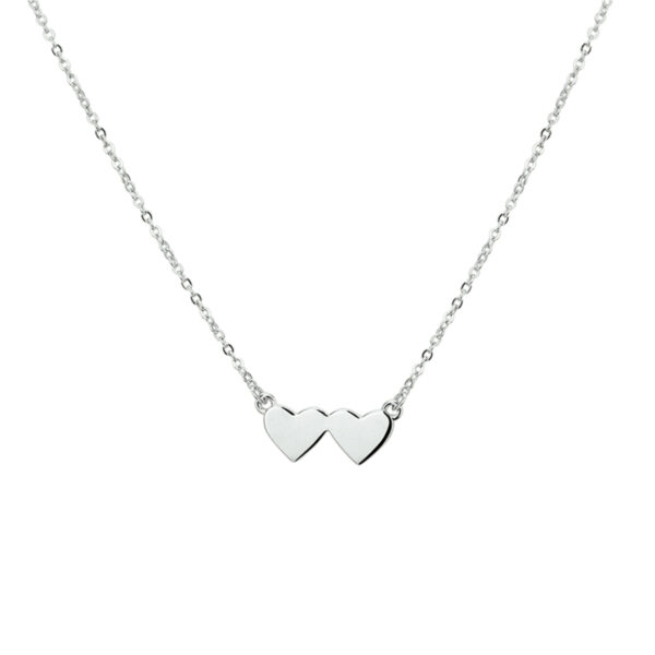 collier hartjes 1,3 mm 40 + 4 cm zilver gerhodineerd