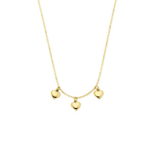 collier hartjes 40 - 42 cm 14K geelgoud