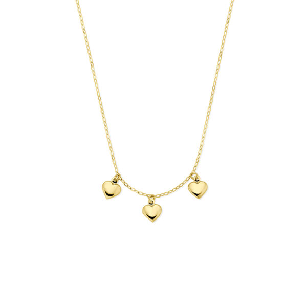 collier hartjes 40 - 42 cm 14K geelgoud