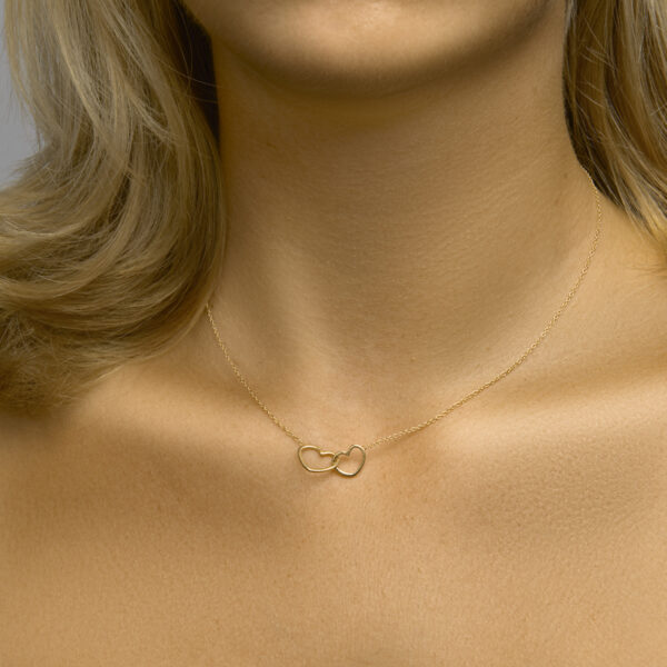 collier hartjes 40 + 5 cm 3 micron zilver verguld (geel) - Afbeelding 2