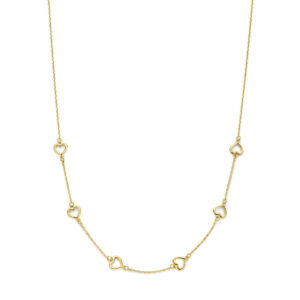 collier hartjes 41 - 43 - 45 cm 14K geelgoud