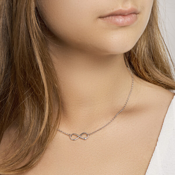 collier infinity en hart 40 + 4 cm zilver gerhodineerd - Afbeelding 2