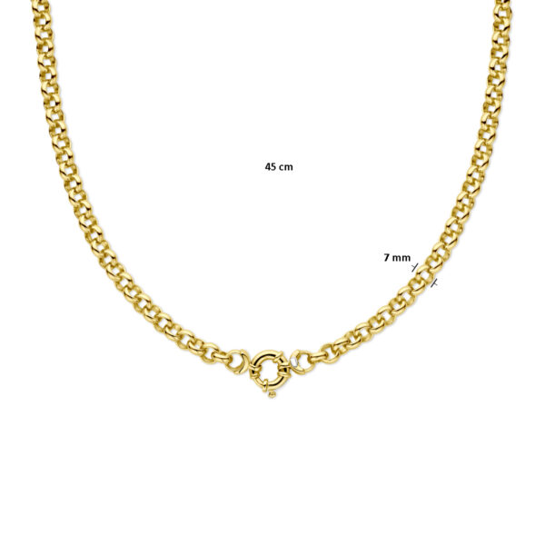 collier jasseron 7 mm 45 cm met groot springslot Silgold (geel met zilverkern) - Afbeelding 3