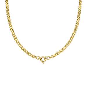 collier jasseron 7 mm 45 cm met groot springslot Silgold (geel met zilverkern)