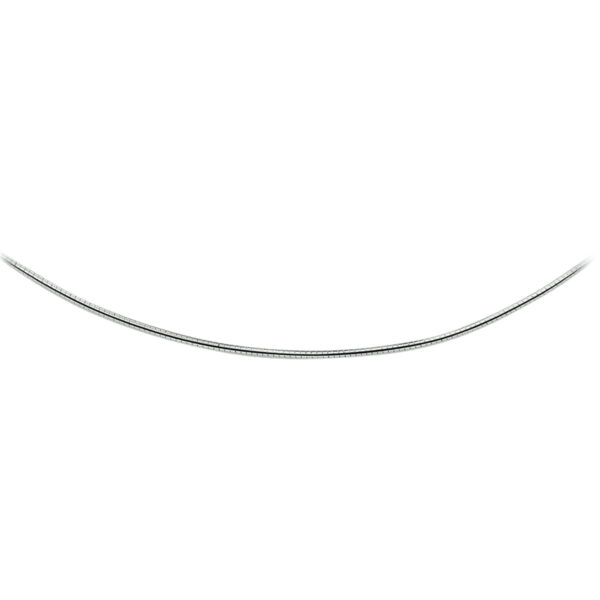 collier omega rond 1,6 mm 42 + 3 cm zilver gerhodineerd - Afbeelding 2