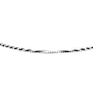 collier omega rond 1,6 mm 42 + 3 cm zilver gerhodineerd