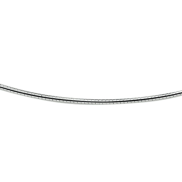 collier omega rond 1,6 mm 42 + 3 cm zilver gerhodineerd