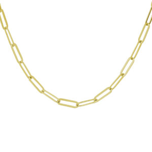 collier paperclip 3,8 mm 41 + 4 cm 3 micron zilver verguld (geel)