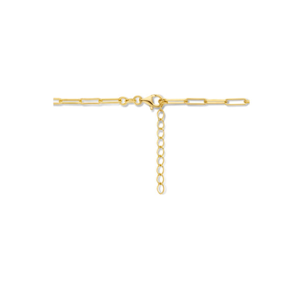 collier paperclip vierkante buis 3,0 mm 41 + 4 cm 3 micron zilver verguld (geel) - Afbeelding 3
