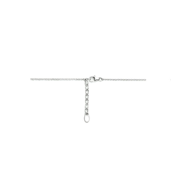 collier parel en zirkonia 42 + 3 cm zilver gerhodineerd - Afbeelding 3