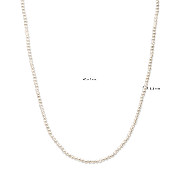collier parels 3,2 mm 40 + 5 cm 3 micron zilver verguld (geel) - Afbeelding 4