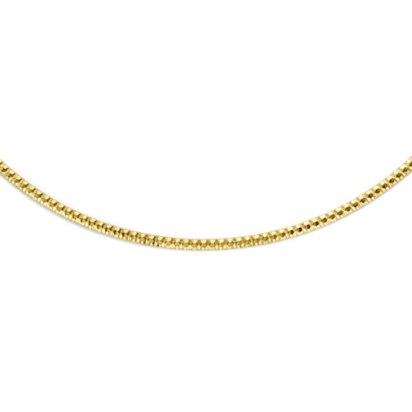 collier platte omega gediamanteerd 2,5 mm 45 cm 14K geelgoud