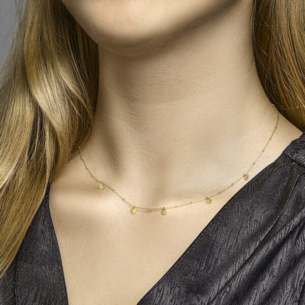 collier rondjes 41 + 3 cm 14K geelgoud - Afbeelding 2